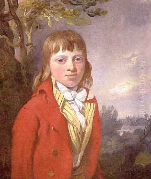 Leaving Portrait of John Vernon of Wherstead Hall with Eton College Chapel in the Background 1793 Oil Painting by Richard Livesay