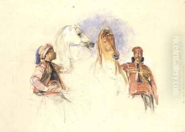 Sketches of Horsemen Oil Painting by Frederick S. Lewis