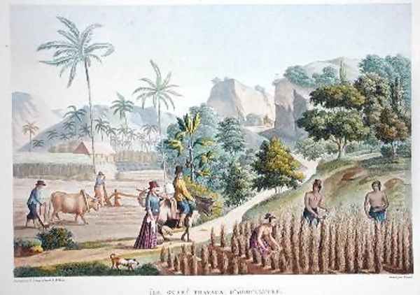 Farm workers Guam Philippines Oil Painting by Leroy, Sebastien (Denis Sebastien)