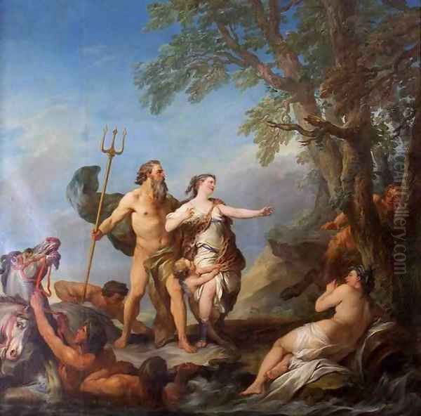 Neptune and Amymone Oil Painting by Charles-Andre van Loo