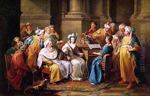 The Grand Turk Giving a Concert for his Mistress Oil Painting by Carle van Loo