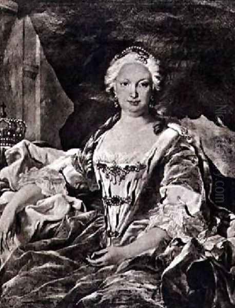 Isabella Elizabeth nee Farnese 1692-1766 Oil Painting by Carle van Loo