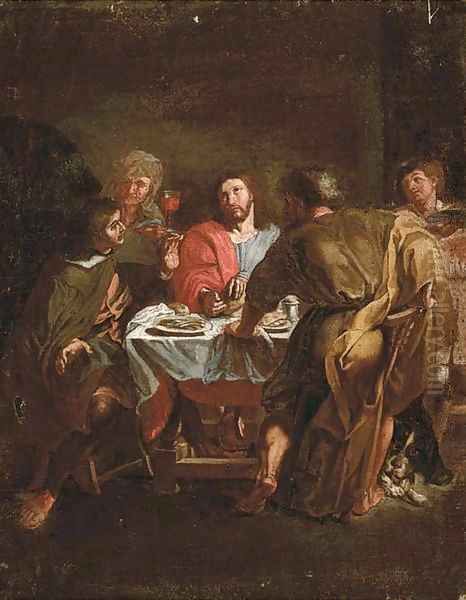 The Supper at Emmaus Oil Painting by Charles Lebrun