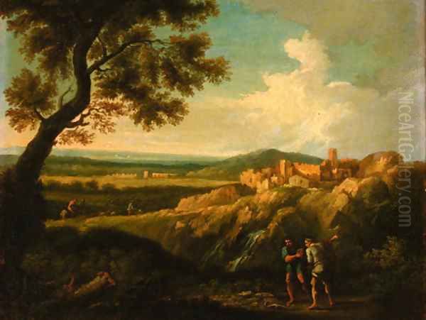 An extensive landscape with Hercules slaying the serpent Oil Painting by Claude Lorrain (Gellee)