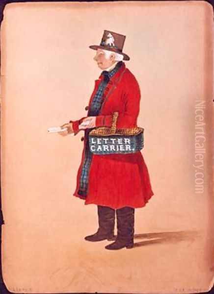 Letter Carrier Joe Hunt 1842 Oil Painting by Livock