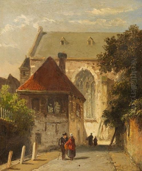 An Der Gracht Oil Painting by Adrianus Eversen