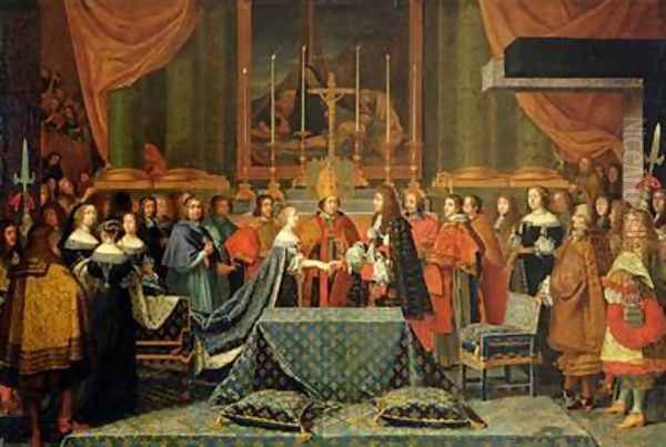 Celebration of the Marriage of Louis XIV 1638-1715 and Maria Theresa 1638-83 of Austria Oil Painting by Laumosnier