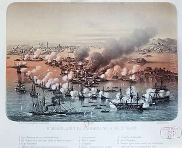 The Bombardment of Sveaborg Oil Painting by Louis Lebreton