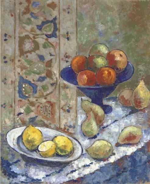 Still Life With Apples, Pears, Oranges And Lemons Oil Painting by Alexandra Alexandrov Exter