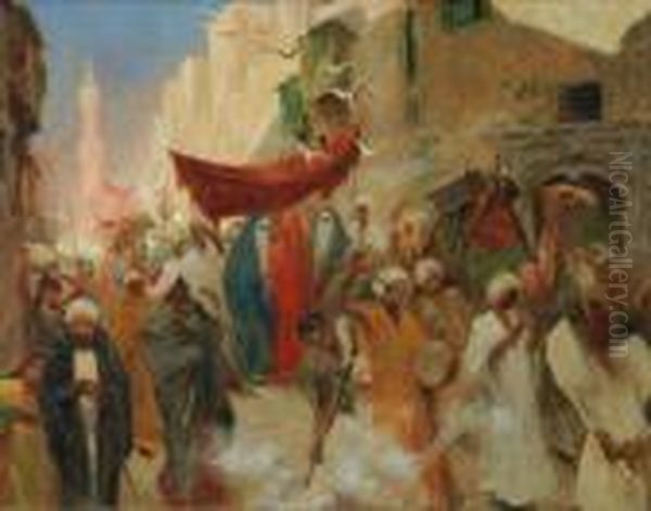 Processione Al Cairo Oil Painting by Fabbio Fabbi