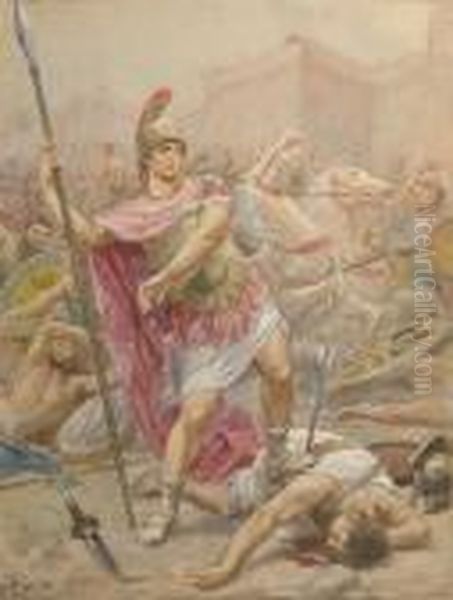 Ettore Vincitore Sau Patroclo Oil Painting by Fabbio Fabbi