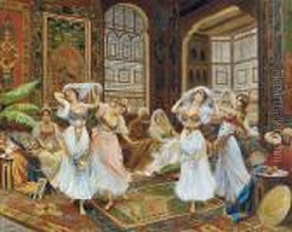 Danza Nell Harem: The Harem Dance Oil Painting by Fabbio Fabbi