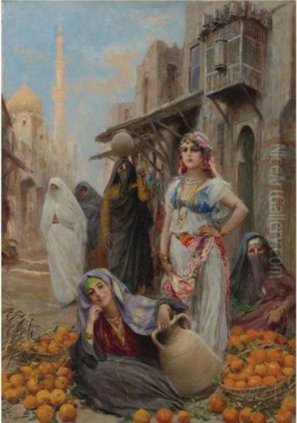 The Orange Seller Oil Painting by Fabbio Fabbi