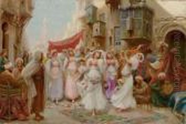 Oriental Dancers, Cairo Oil Painting by Fabbio Fabbi