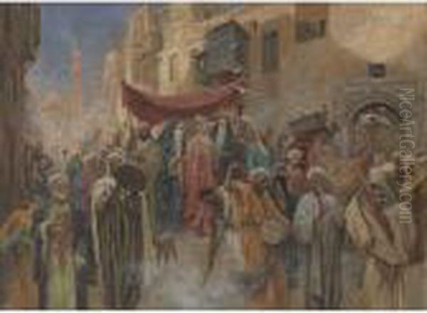 Wedding Procession Oil Painting by Fabbio Fabbi