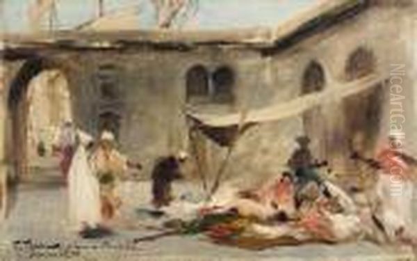 Slave Market Oil Painting by Fabbio Fabbi