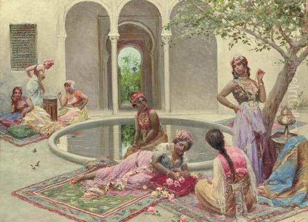 Afternoon In The Harem Oil Painting by Fabbio Fabbi