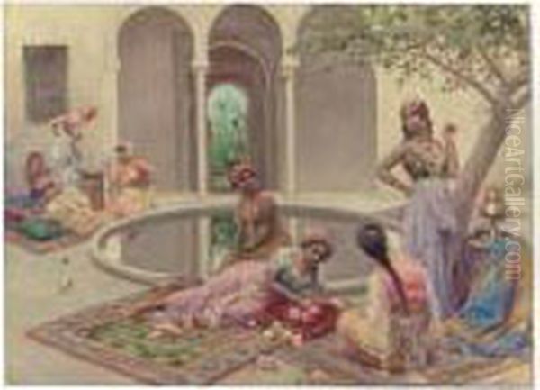 In The Harem Oil Painting by Fabbio Fabbi