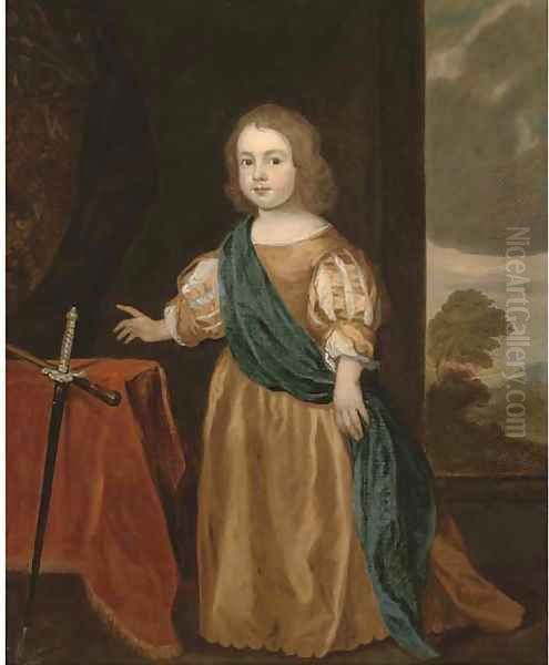 Portrait of Sir Nicholas Pelham as a young boy Oil Painting by Sir Peter Lely