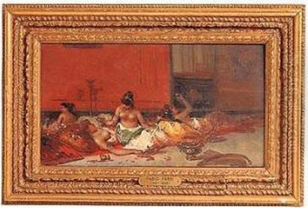 Afternoon Repose In The Harem Oil Painting by Fabbio Fabbi