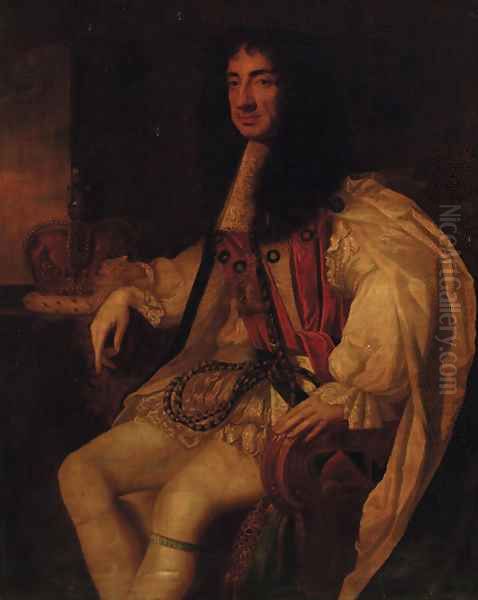 Portrait of Charles II (1630-1685) 2 Oil Painting by Sir Peter Lely