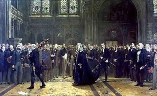 The Speakers Procession in 1881 Oil Painting by Francis Wilfred Lawson