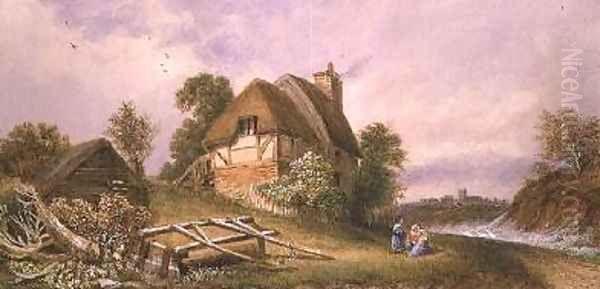 Christchurch Hants 1874 Oil Painting by Miss Lorimer