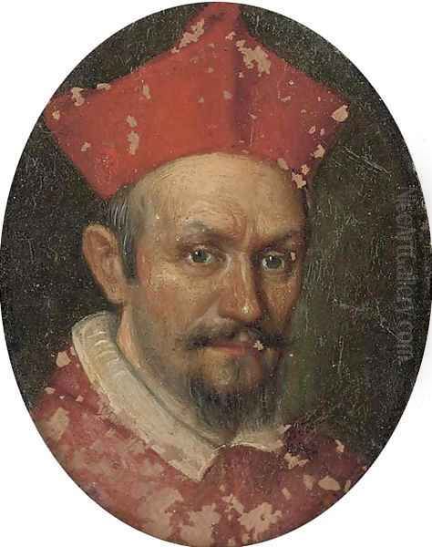 Portrait of a cardinal, bust-length Oil Painting by Filippo Lauri