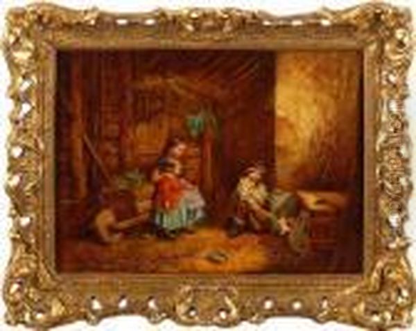 The Pet Rabbit Oil Painting by Thomas Faed