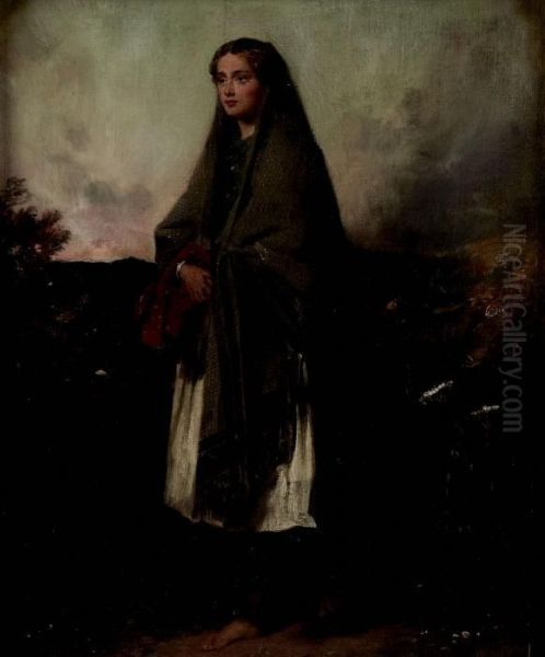 Jeanie Deans Oil Painting by Thomas Faed