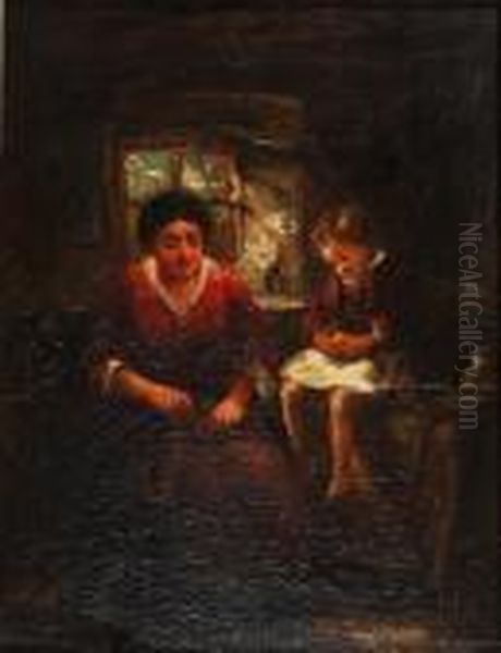 His Only Pair Oil Painting by Thomas Faed