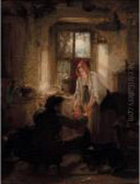 The First Step Oil Painting by Thomas Faed