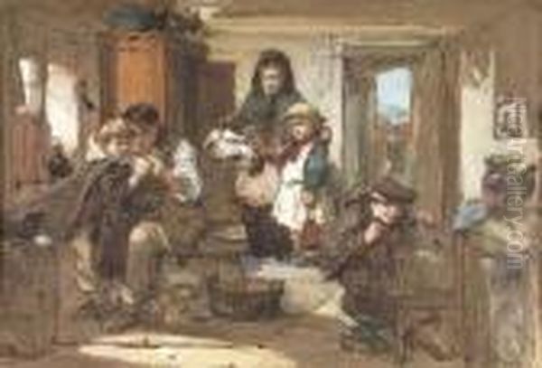 Seeing Them Off Oil Painting by Thomas Faed