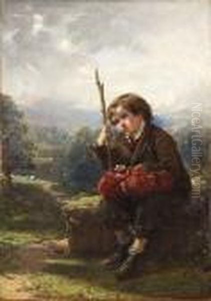 A Rest By The Way Oil Painting by Thomas Faed