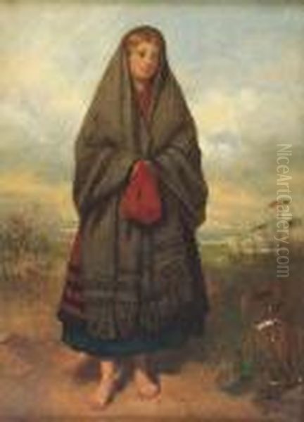 A Country Maiden Oil Painting by Thomas Faed