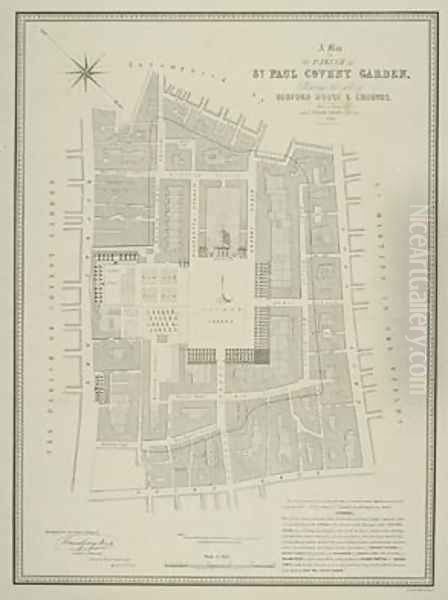 Map of the parish of St Paul Covent Garden Oil Painting by Willian Leybourn