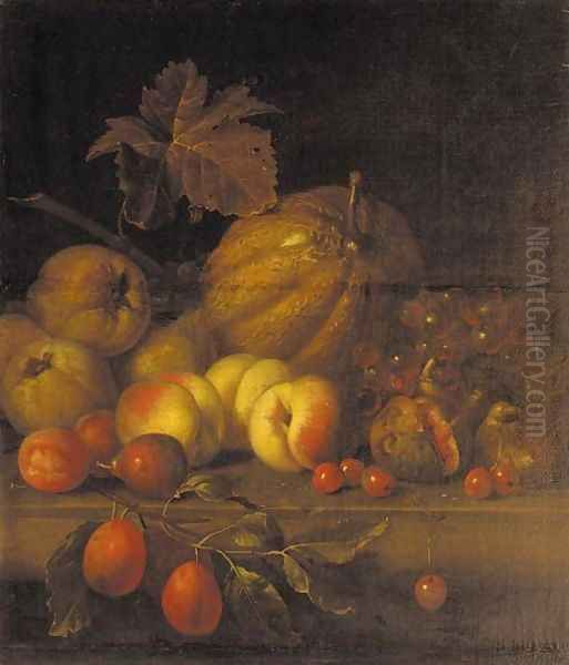 A melon Oil Painting by Charles James Lewis