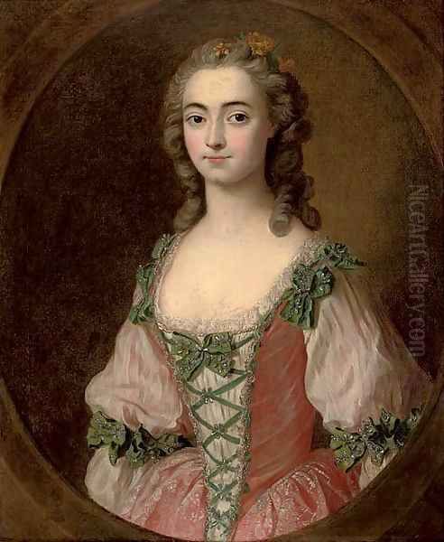 Portrait of a lady Oil Painting by Charles-Amedee-Philippe van Loo