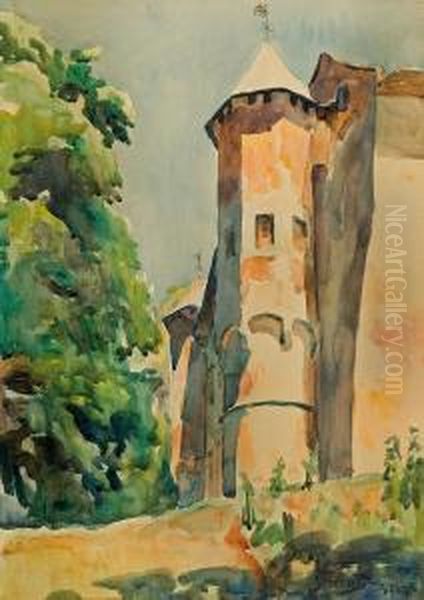 Castle In D bno Oil Painting by Julian Falat