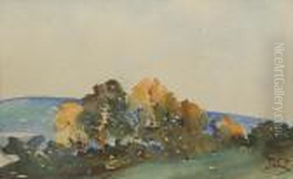 Autumn Landscape Oil Painting by Julian Falat