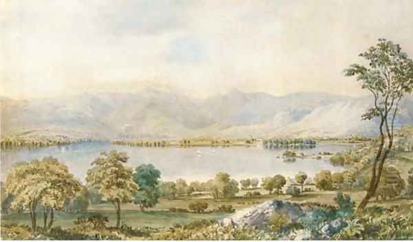 View of Borrowdale and Derwentwater; and Lake Windermere Oil Painting by William Taylor Longmire