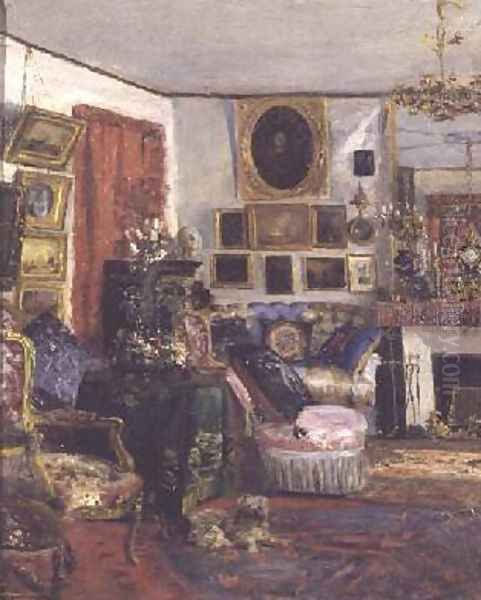 Interior Scene Oil Painting by G. A. Launay