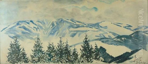 Beskidy Oil Painting by Julian Falat