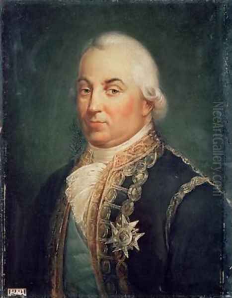 Pierre de Suffren Saint Tropez 1729-88 Vice Admiral of France Oil Painting by Francois Vincent Mathieu Latil