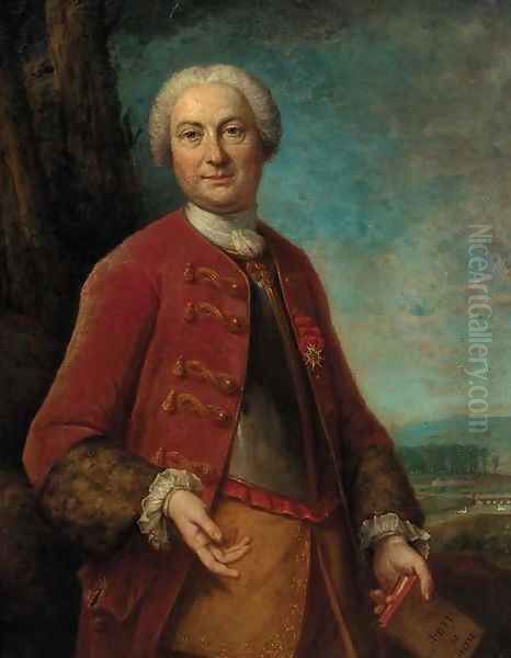 Portrait of a gentleman Oil Painting by Louis Michel van Loo