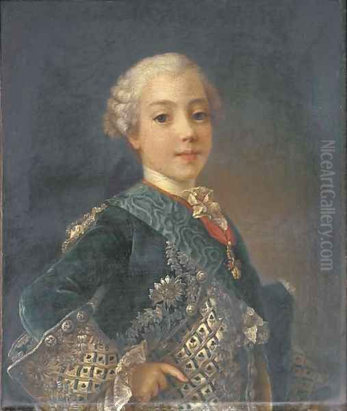 Portrait of a young gentleman, probably the comte d'Artois, later King Charles X of France (1757-1836) Oil Painting by Louis Michel van Loo