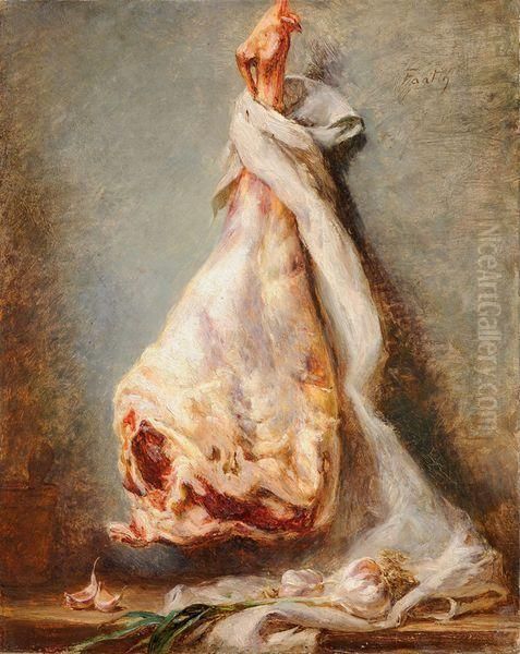 La Preparation Du Gigot Oil Painting by Ignace Henri Jean Fantin-Latour