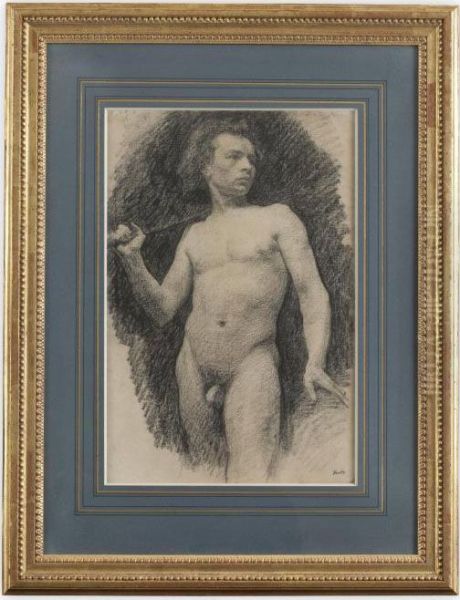 Academie - Homme Nu Debout Oil Painting by Ignace Henri Jean Fantin-Latour