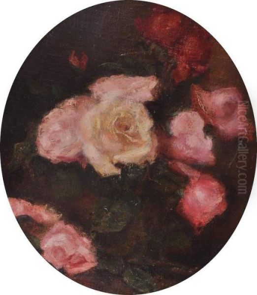 Roses Oil Painting by Ignace Henri Jean Fantin-Latour