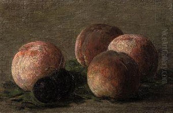 Peches Et Prunes Oil Painting by Ignace Henri Jean Fantin-Latour